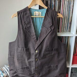 Scully Brown Canvas Western Vest